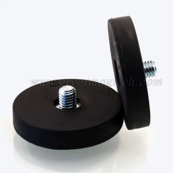External thread pot Rubber Coated Magnets
